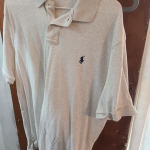 Men's tan/off white Large Ralph Lauren Polo